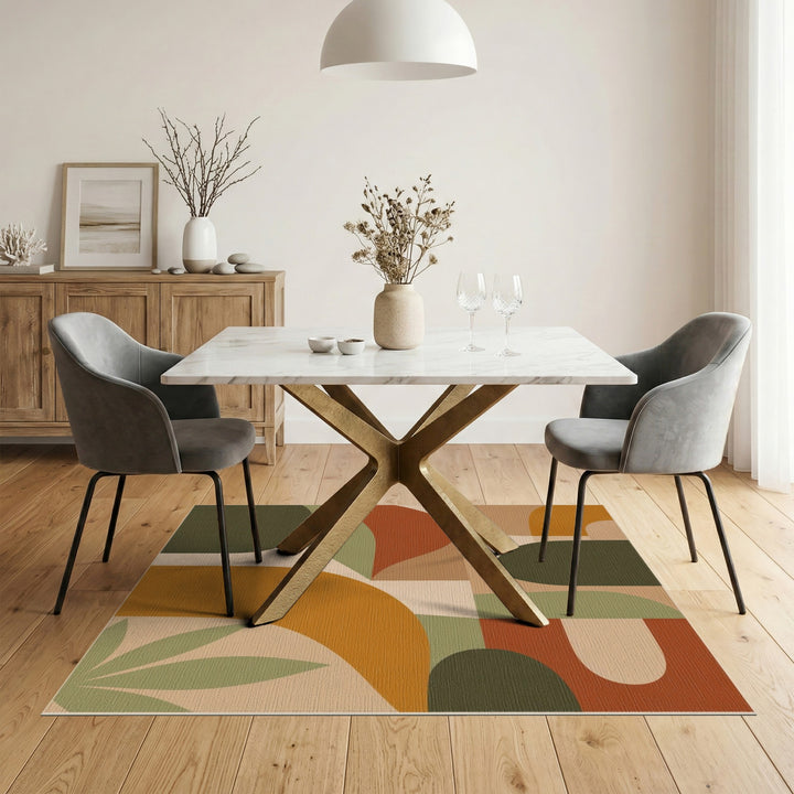 Earth Tone Abstract Area Rug