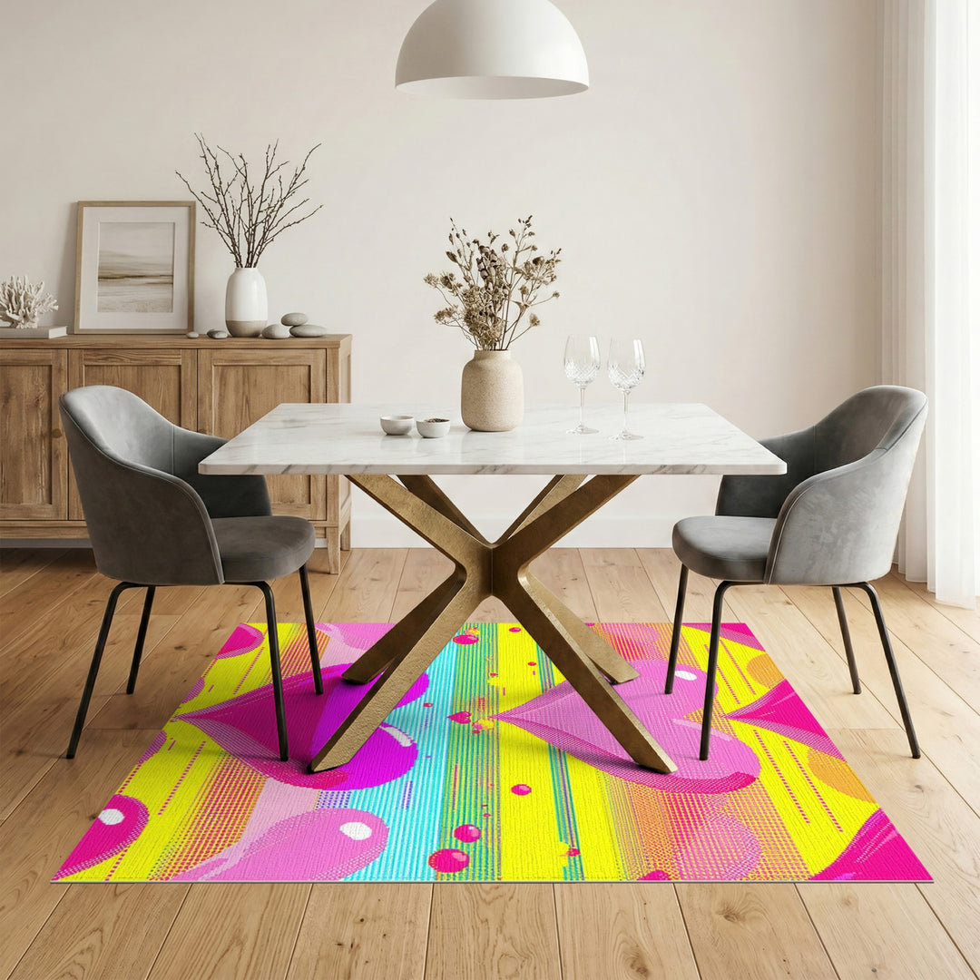 Vibrant Pink Hearts Area Rug