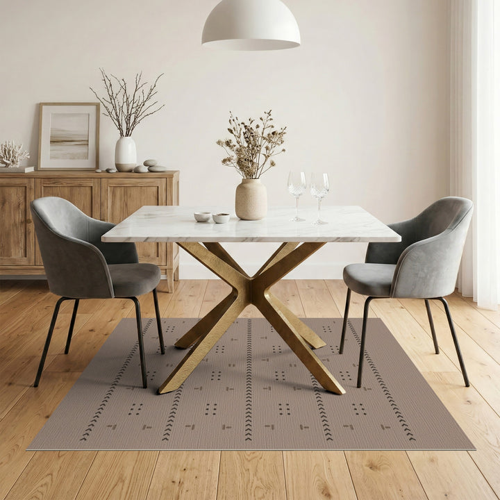 Brown Geometric Dot Area Rug