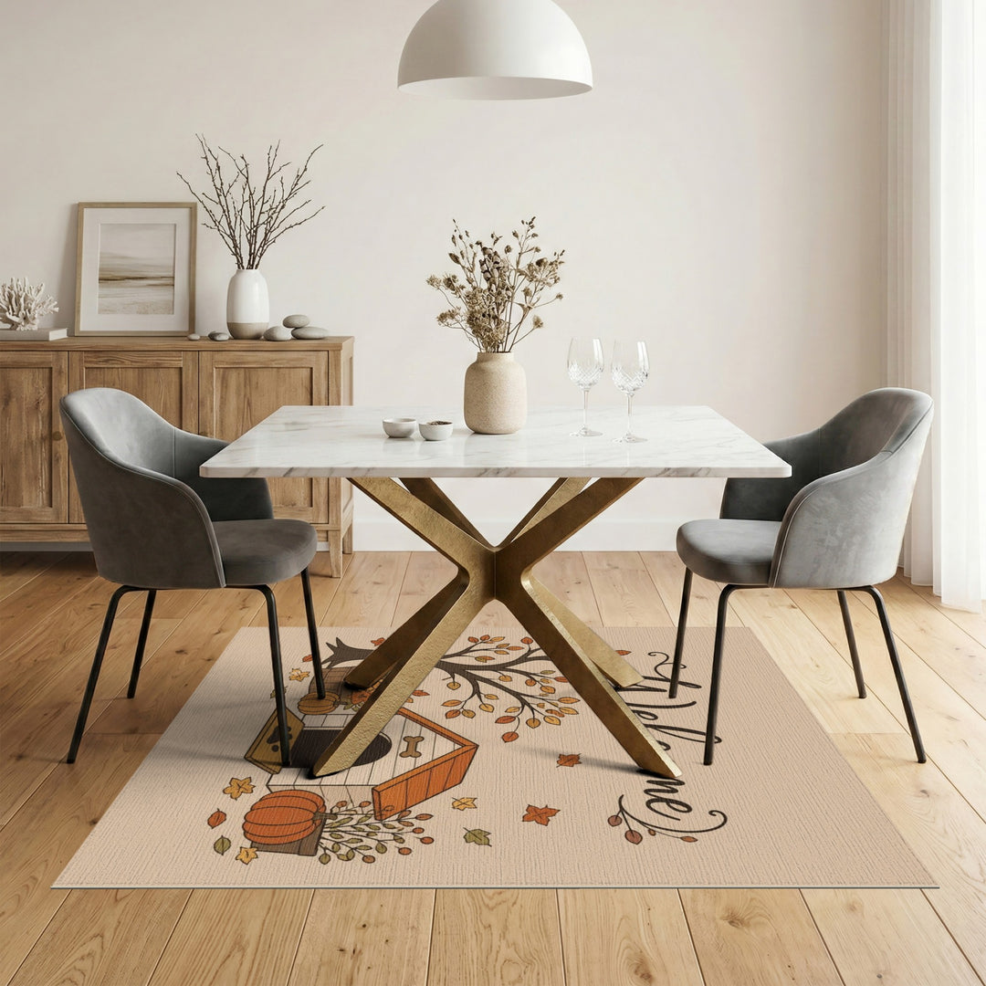 Autumn Welcome Dog House Area Rug