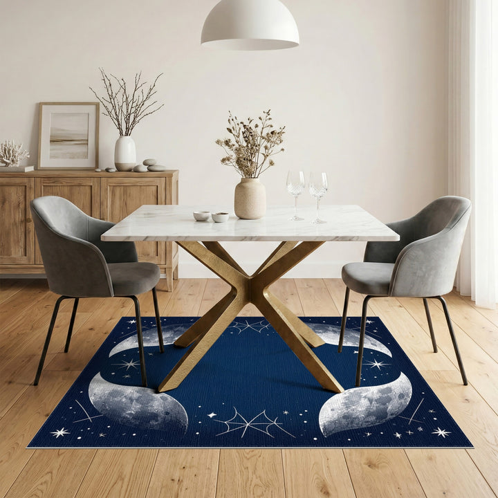 Crescent Moons Celestial Area Rug