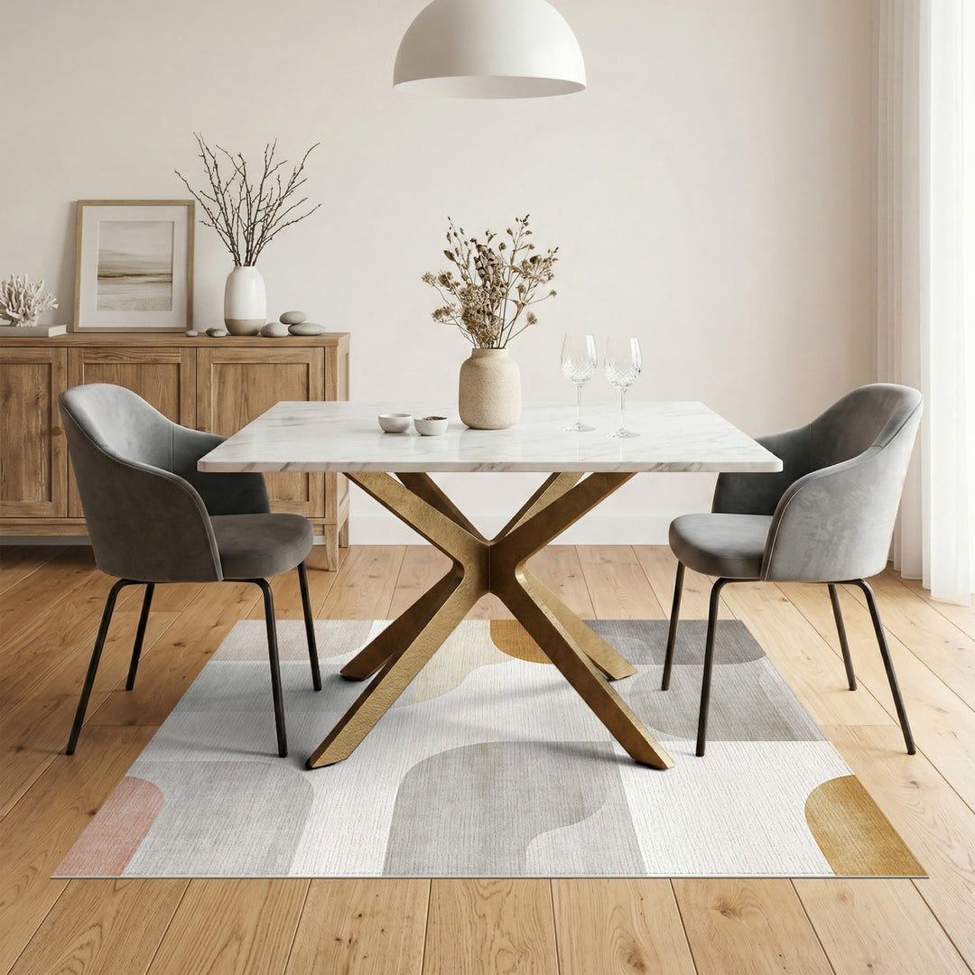 Neutral Geometric Abstract Geometric Modern Area Rug