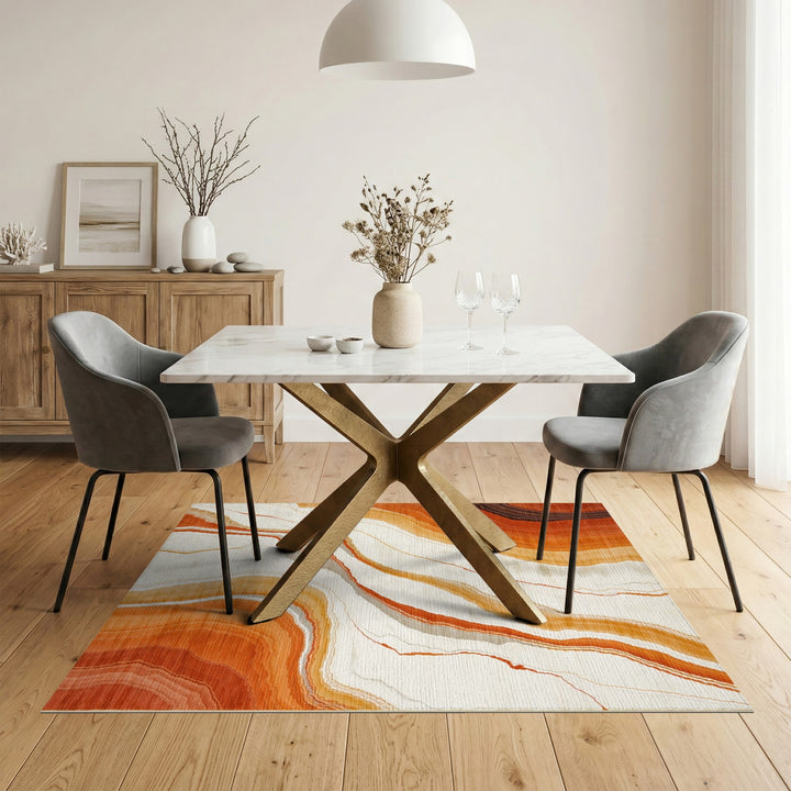 Orange Agate Swirl Area Rug