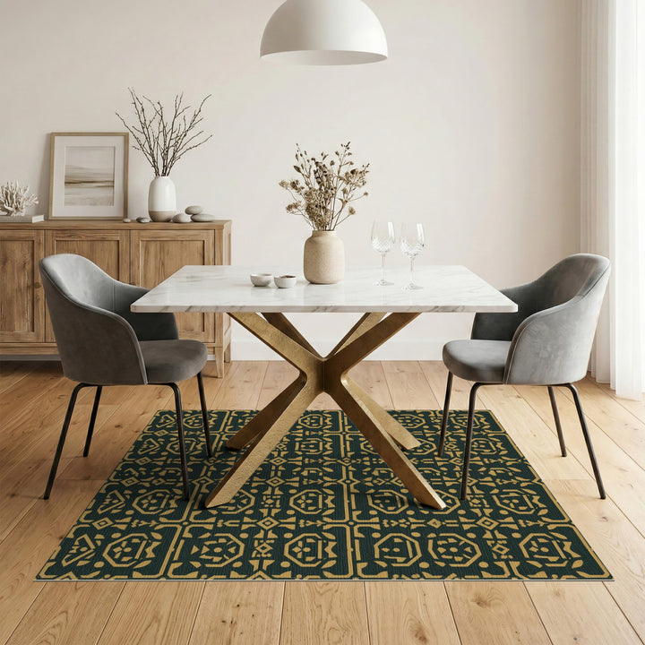 Gold Geometric Area Rug