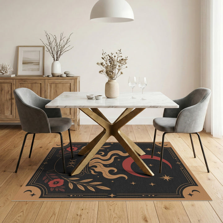Multi-color and Patterns Mystic Cauldron Moon Area Rug