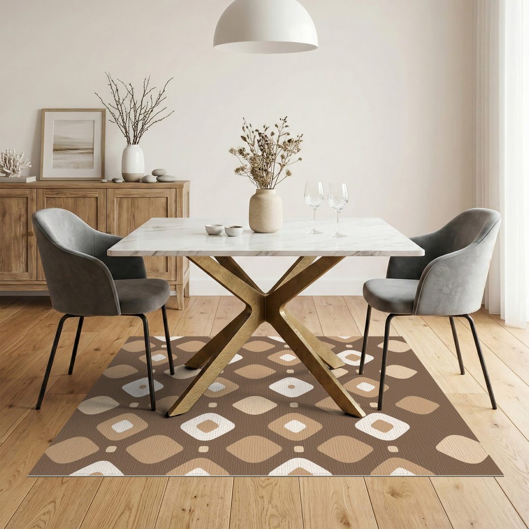 Brown Geometric Diamond Geometric Modern Area Rug