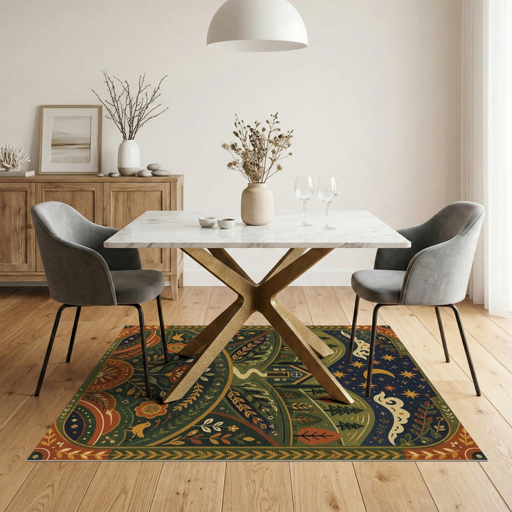 Heritage Tribal Night Landscape Area Rug