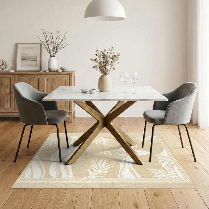 Beige Coastal Surfboard Wave Area Rug