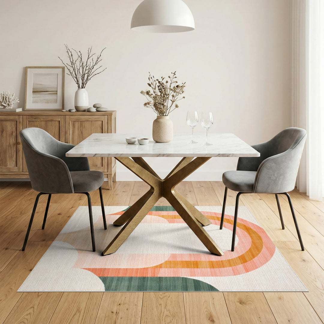 Geometric Modern Pink Arch Geometric Area Rug