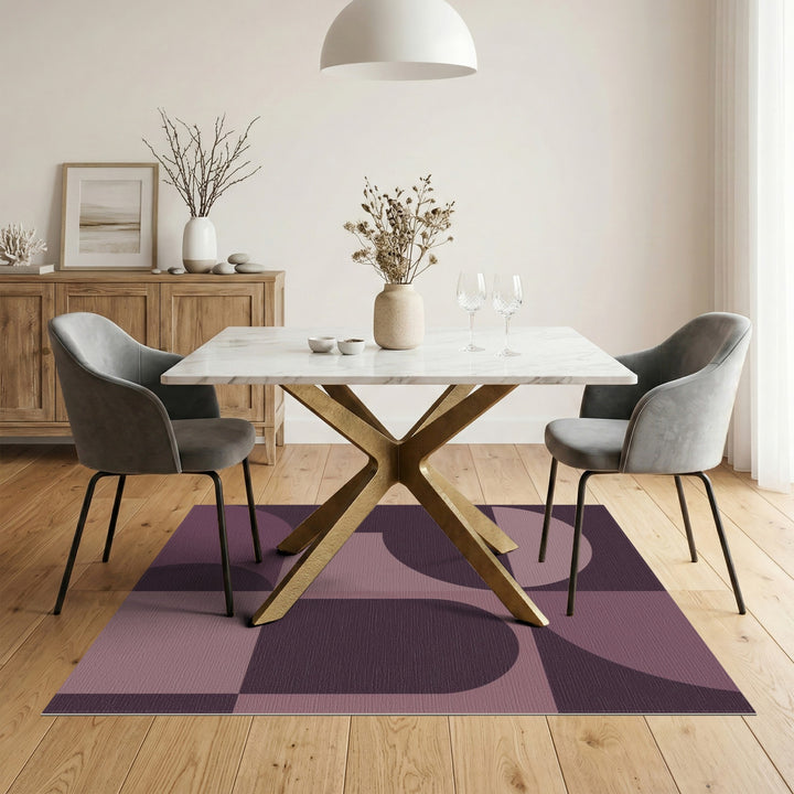 Purple Geometric Modern Purple Geometric Arch Area Rug