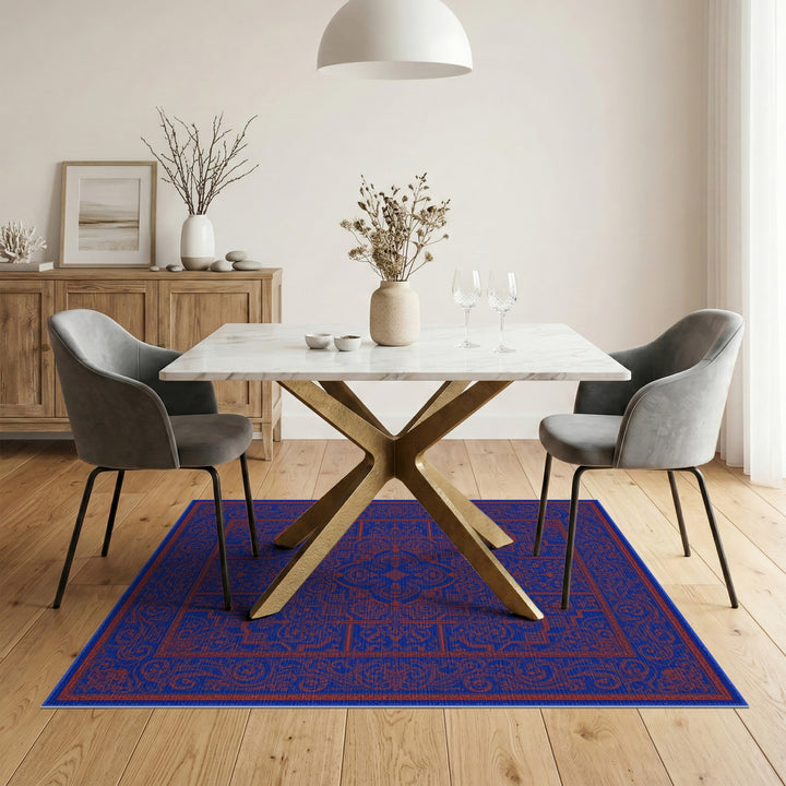 Royal Blue Persian Medallion Area Rug