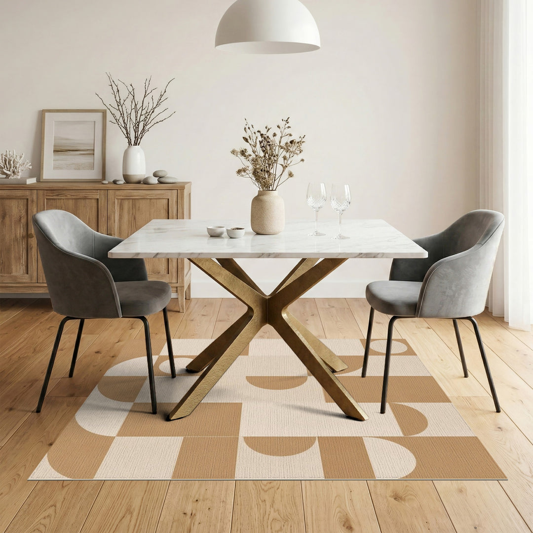 Geometric Modern Brown and Tan Modern Geometric Brown Area Rug