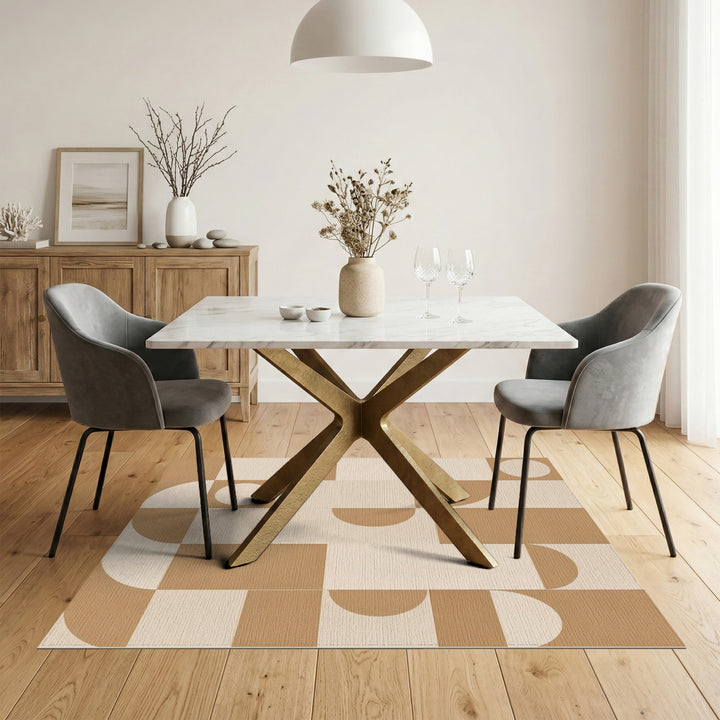 Geometric Modern Brown and Tan Modern Geometric Brown Area Rug