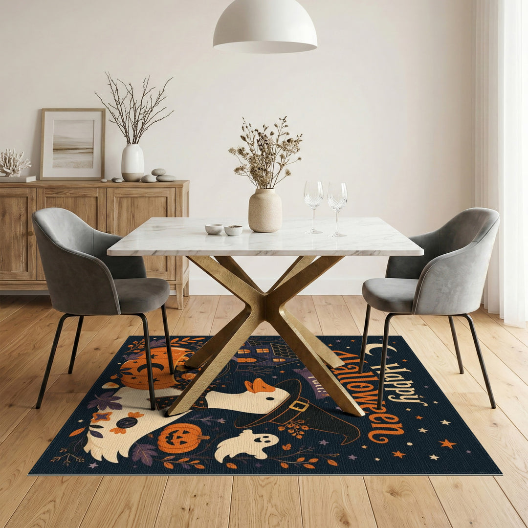 Happy Halloween Witch Duck Area Rug