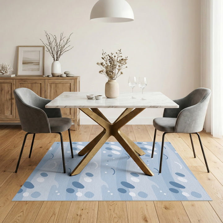 Blue Coastal Wave Pebble Area Rug