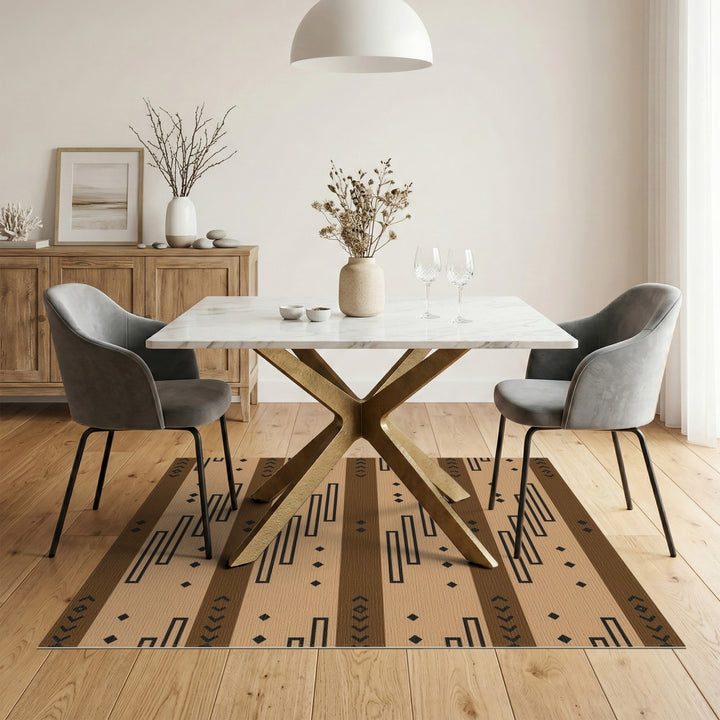 Heritage Brown Tan Tribal Area Rug