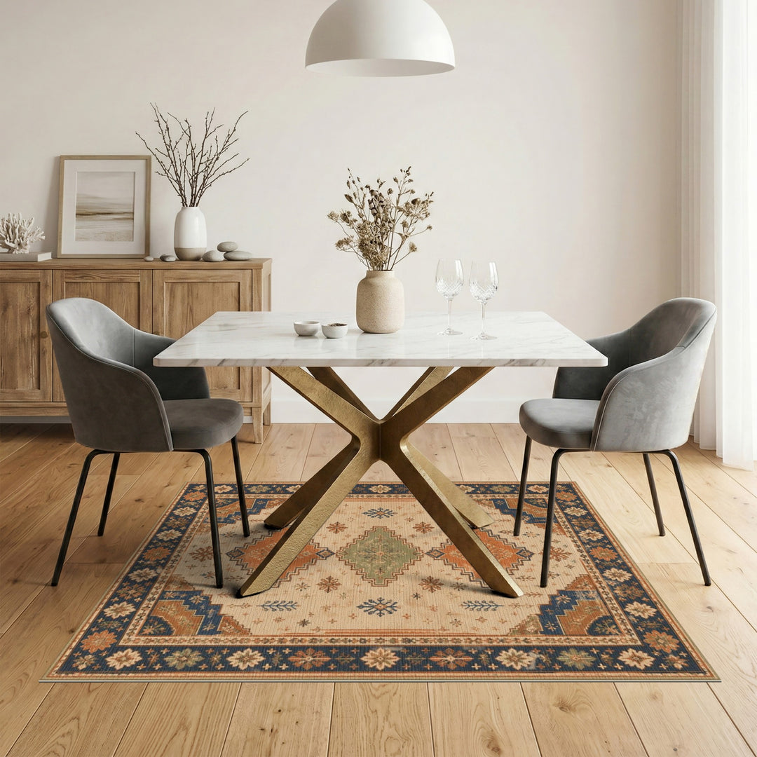 ODIKA Beige Heritage Tribal Area Rug