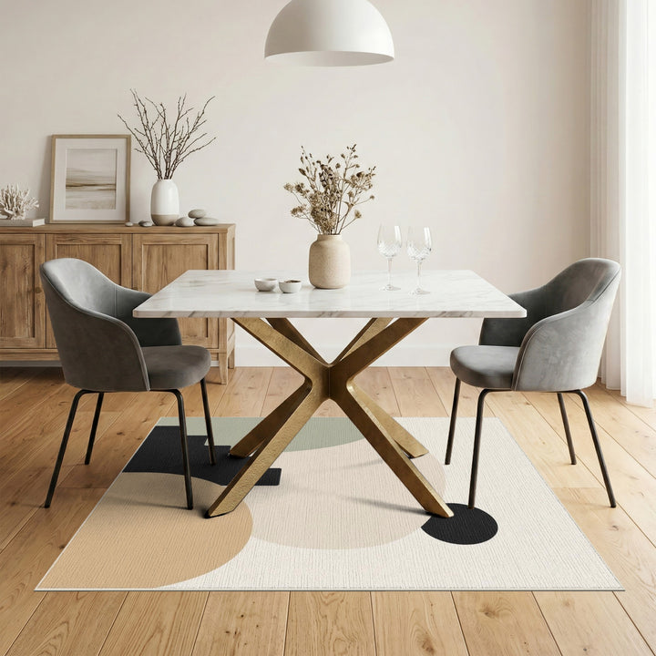 Beige and Neutral Abstract Beige Geometric Abstract Area Rug
