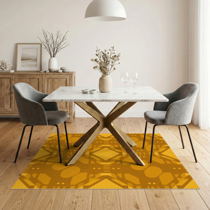 Yellow Geometric Diamond Geometric Modern Area Rug
