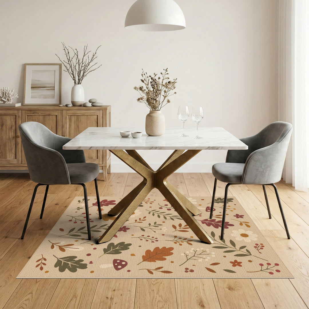 Autumn Oak Leaf Floral Area Rug