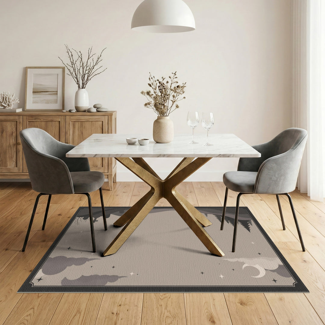 Moonlit Pine Forest Area Rug