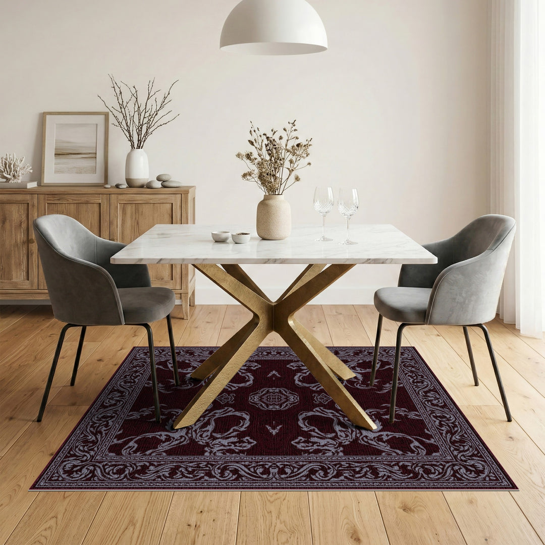 Traditional Persian Red Deep Red Traditional Persian Area Rug