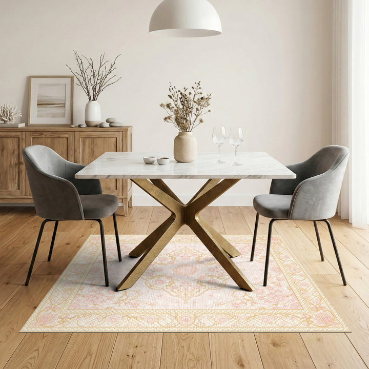 Medallion Pink Blush Pink Floral Medallion Area Rug