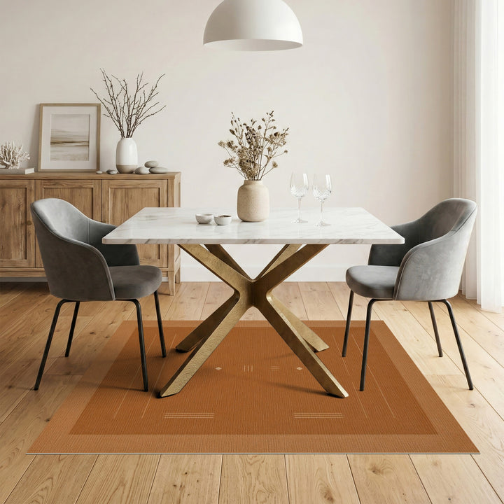 Minimalist Brown Geometric Area Rug
