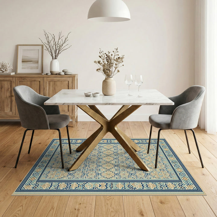 Blue Teal Traditional Persian Area Rug