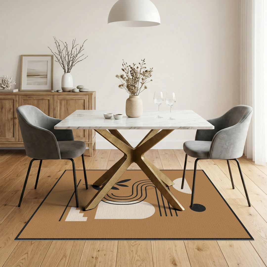 Brown Geometric Abstract Geometric Modern Area Rug