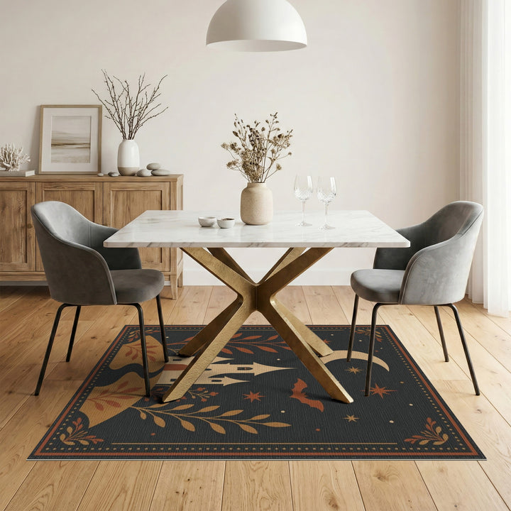 Moonlit Castle Bat Area Rug