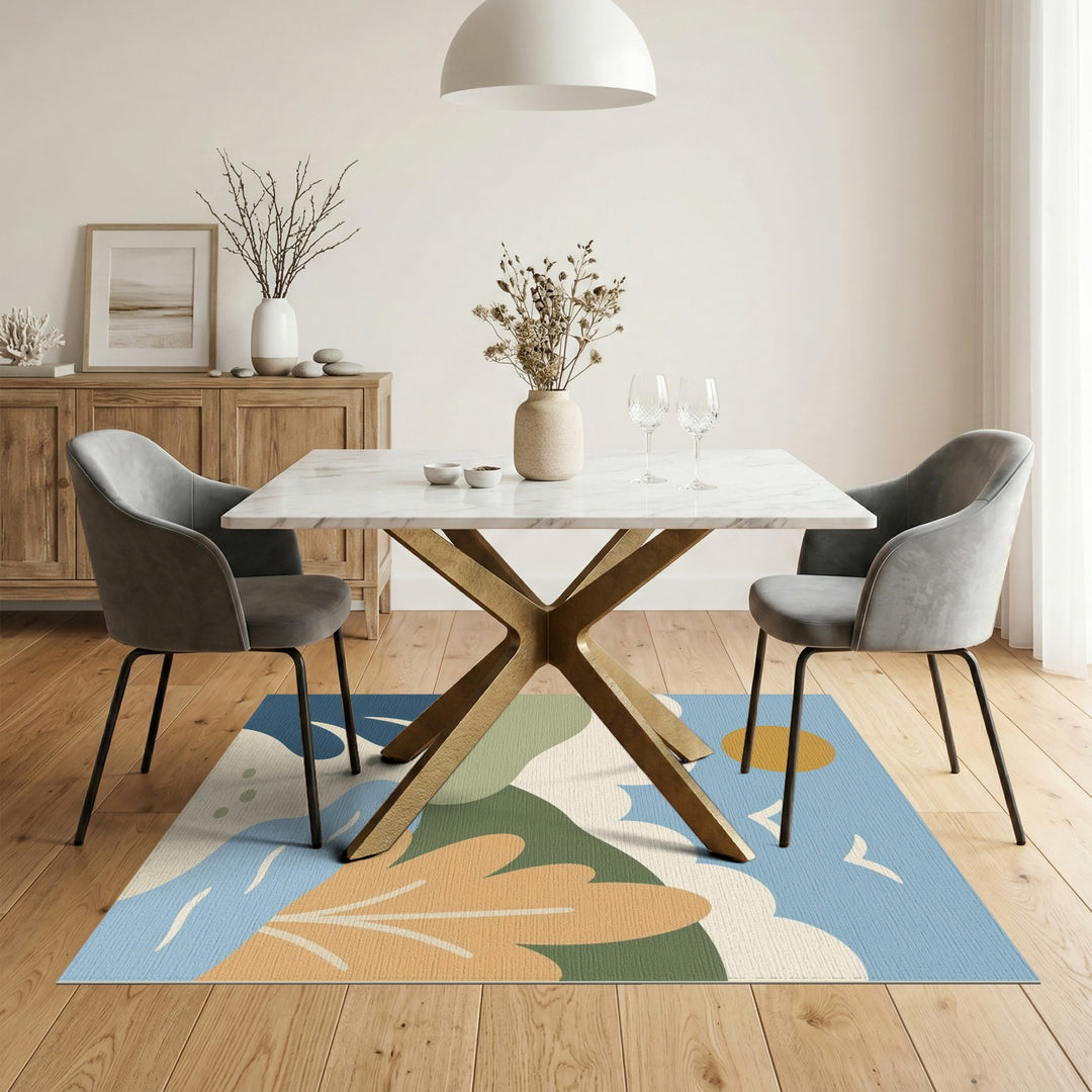 Abstract Coastal Landscape Area Rug