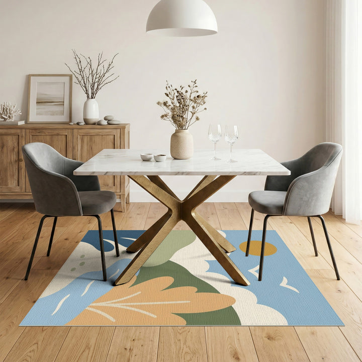 Abstract Coastal Landscape Area Rug