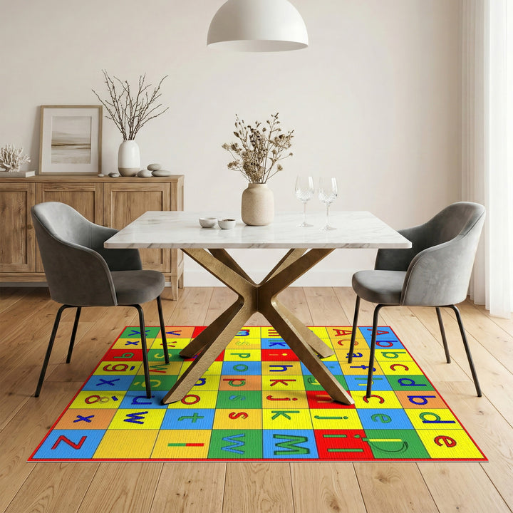 Multi-color and Patterns Colorful Alphabet Kids Area Rug