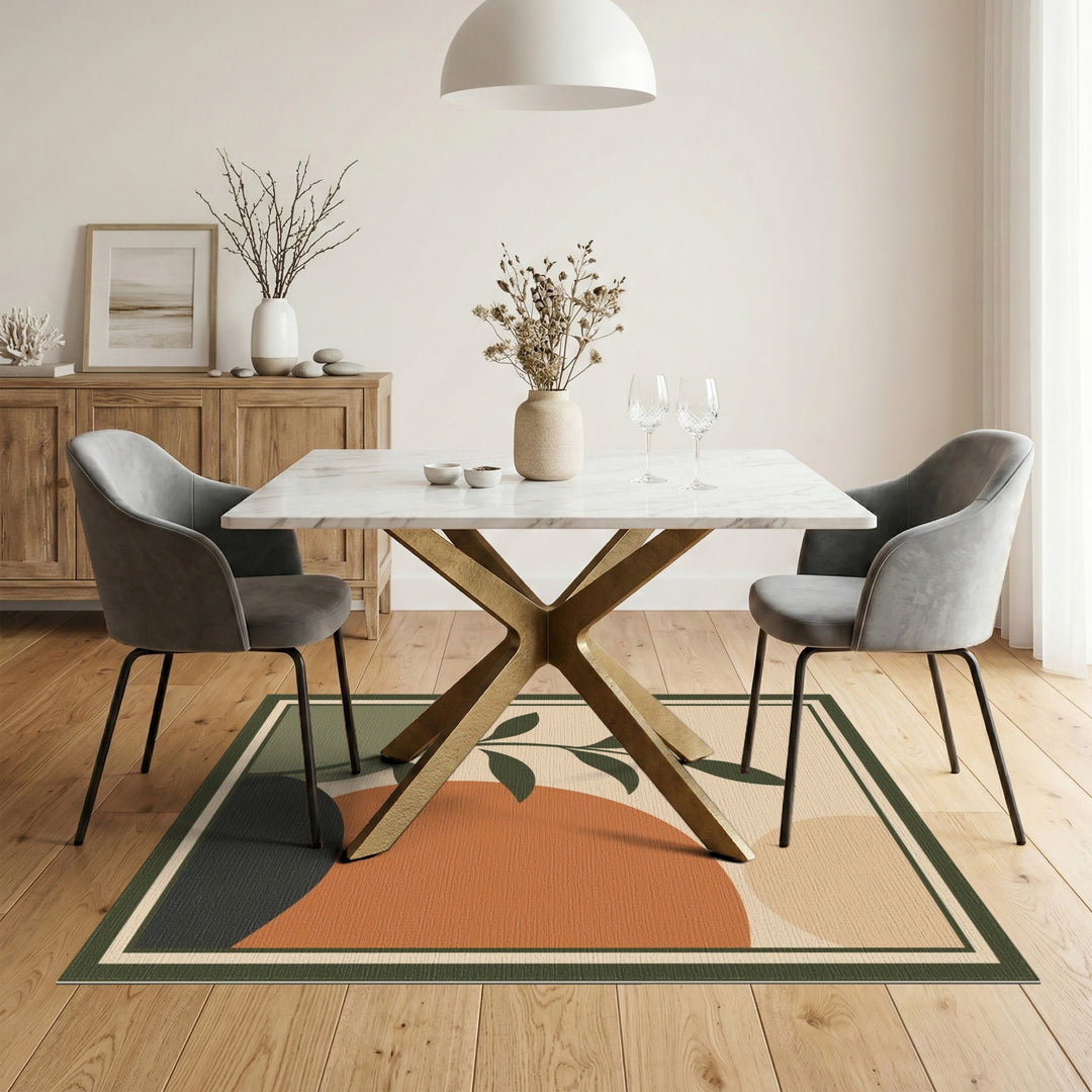 Minimalist Botanical Abstract Area Rug