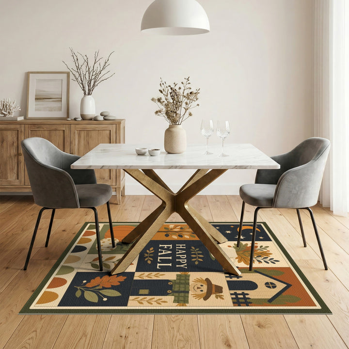 Happy Fall Patchwork Area Rug
