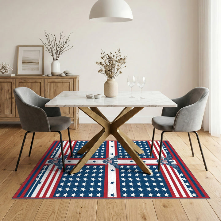Patriotic Eagle American Flag Washable Area Rug