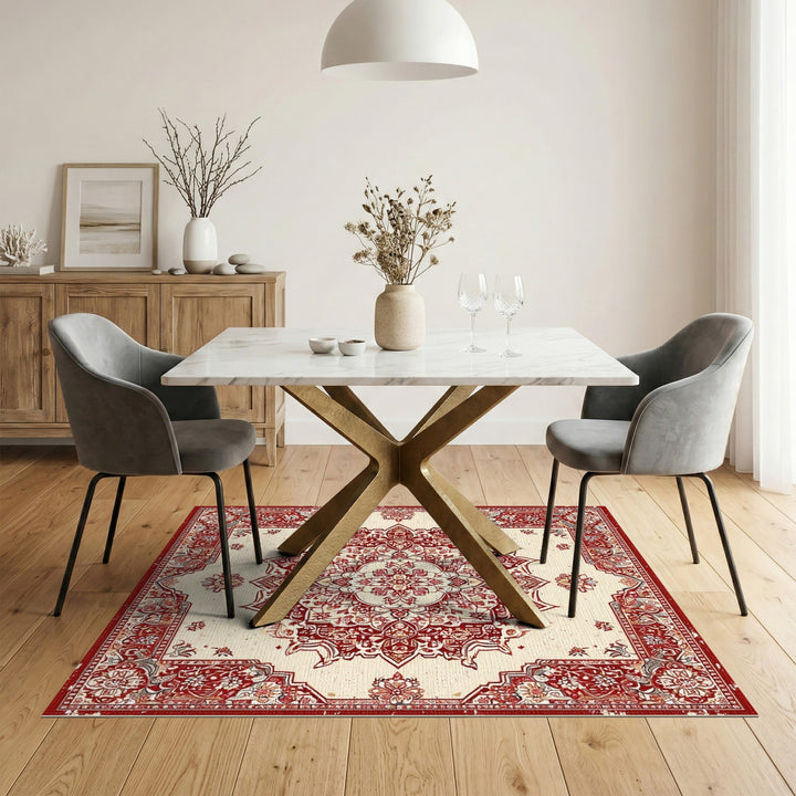Red Persian Medallion Area Rug