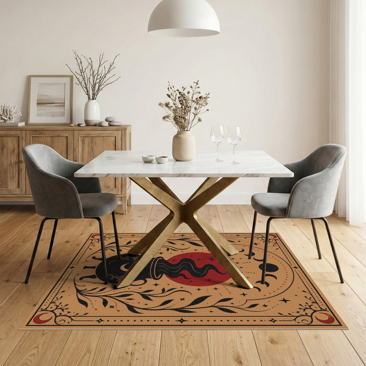 Mystic Cauldron Moon Phase Area Rug