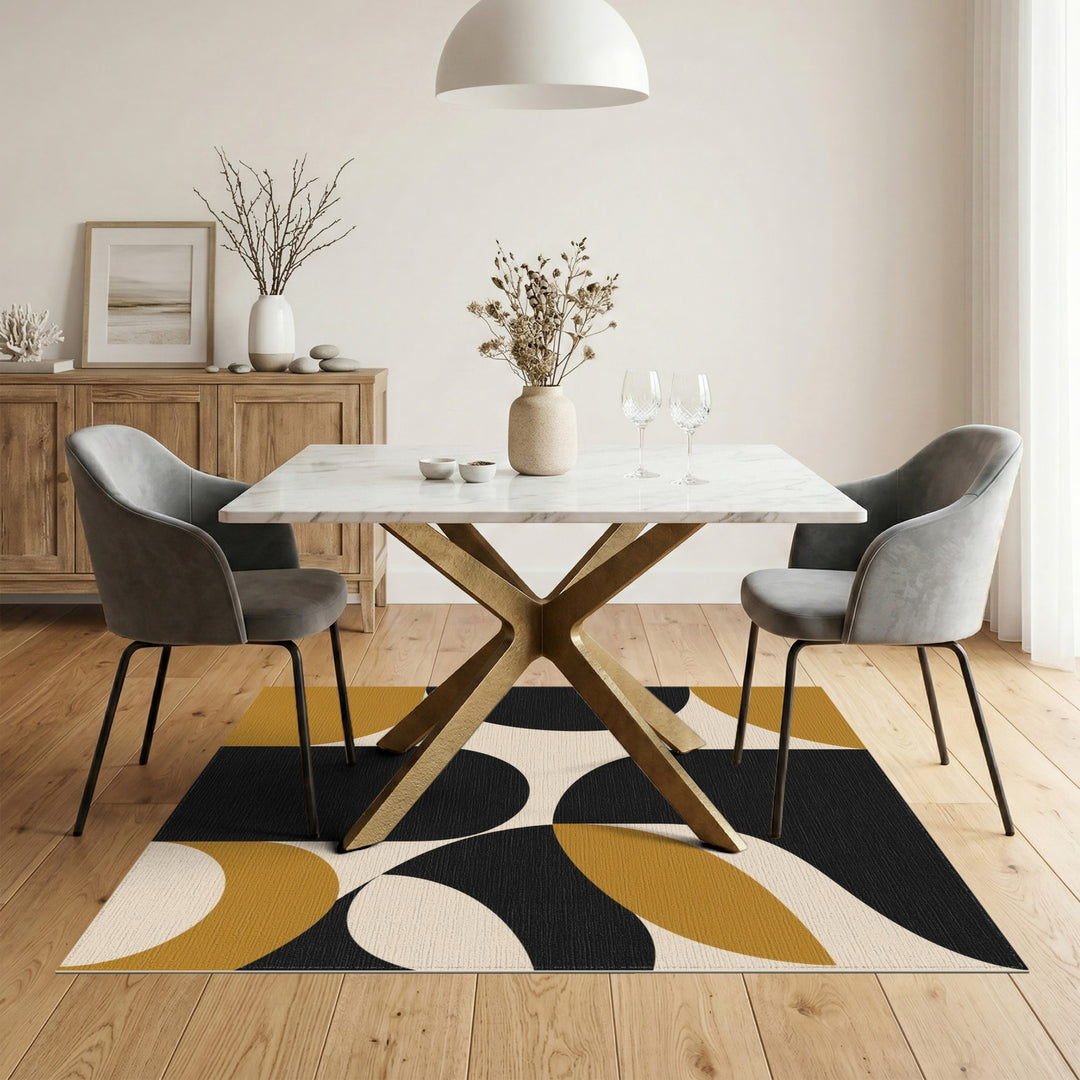 Beige and Neutral Bold Geometric Abstract Area Rug