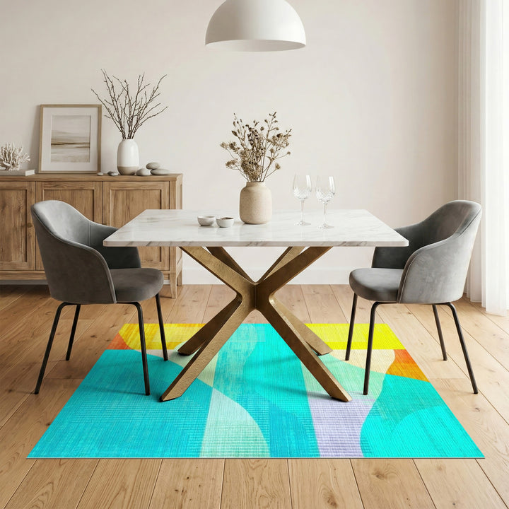 Abstract Area Multi-color and Patterns Vibrant Abstract Wave Multi-Color Area Rug