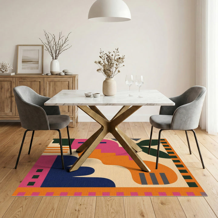 Multi-color and Patterns Bold Abstract Multi-Color Area Rug