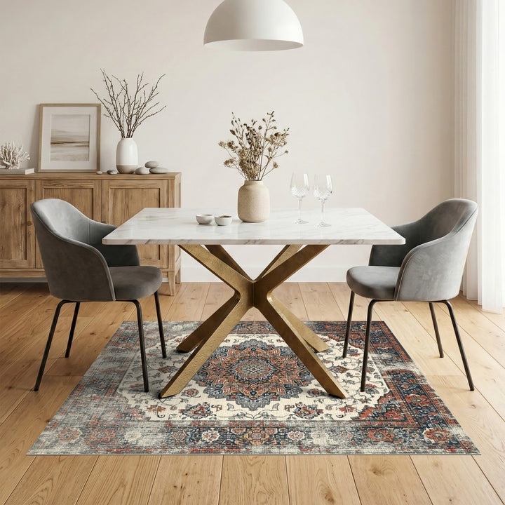 Distressed Multi-Color Persian Area Rug