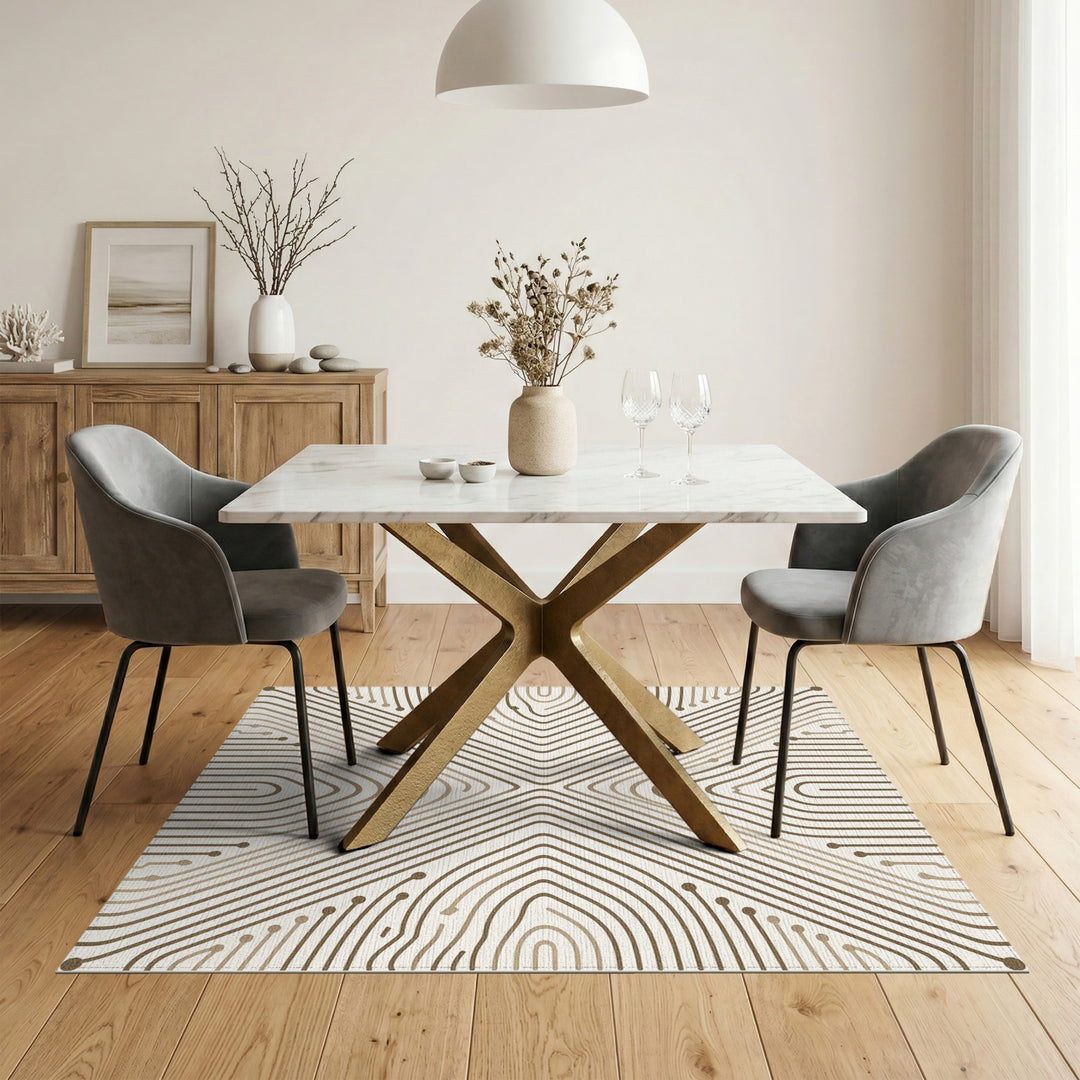 Modern Geometric Brown Area Rug
