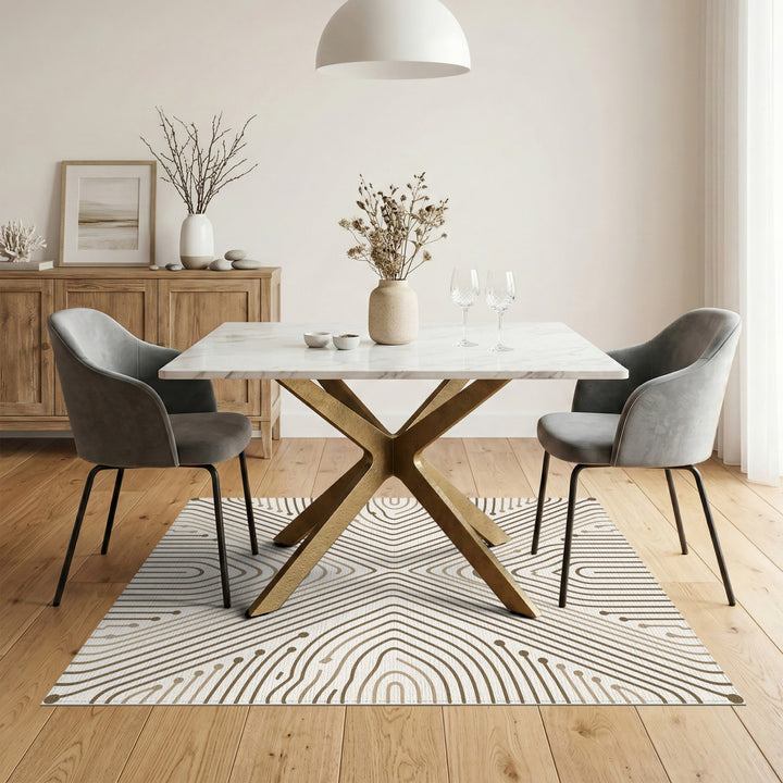 Modern Geometric Brown Area Rug