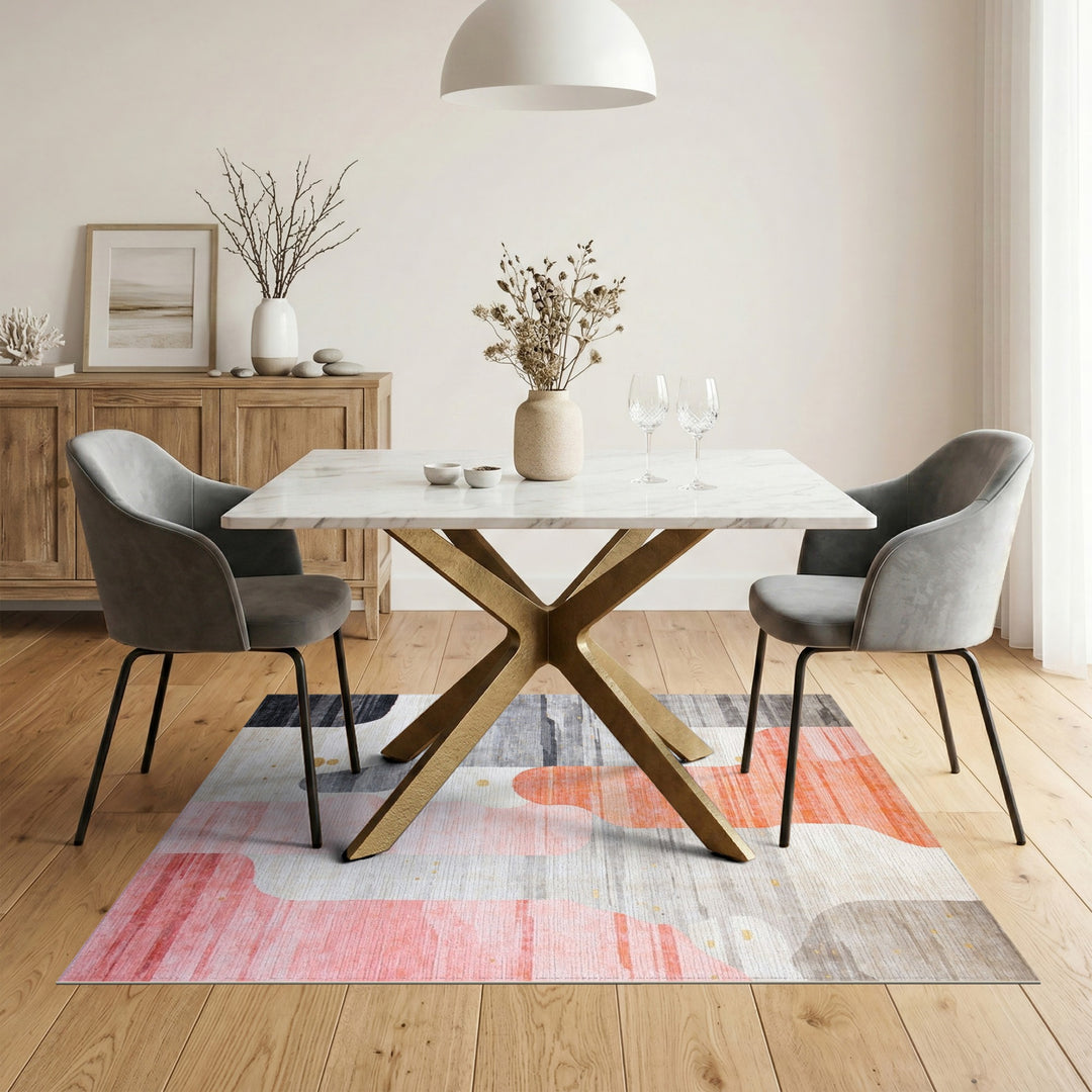 Multi-color and Patterns Abstract Coral Wave Area Rug