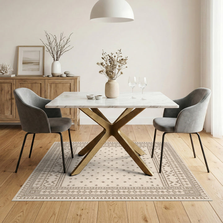 Beige Heritage Tribal Area Rug