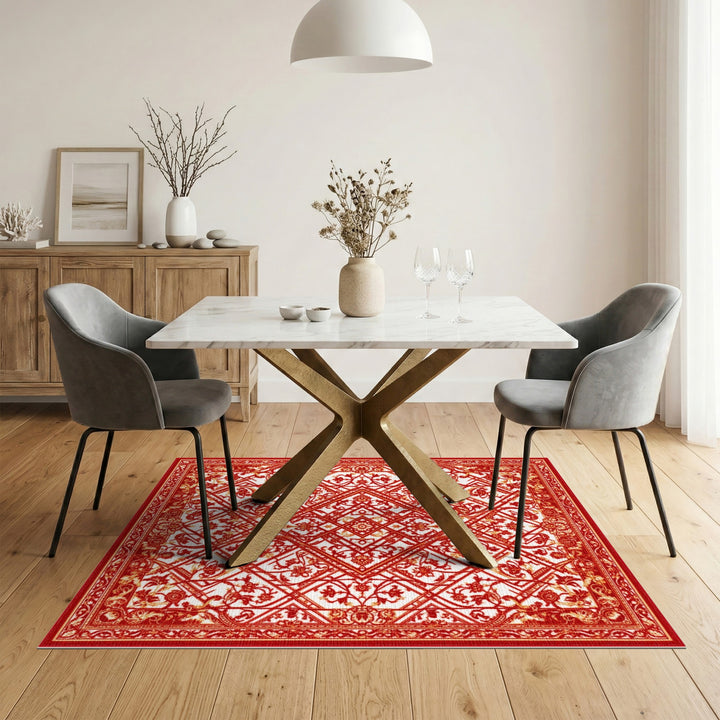 Red Floral Persian Area Rug
