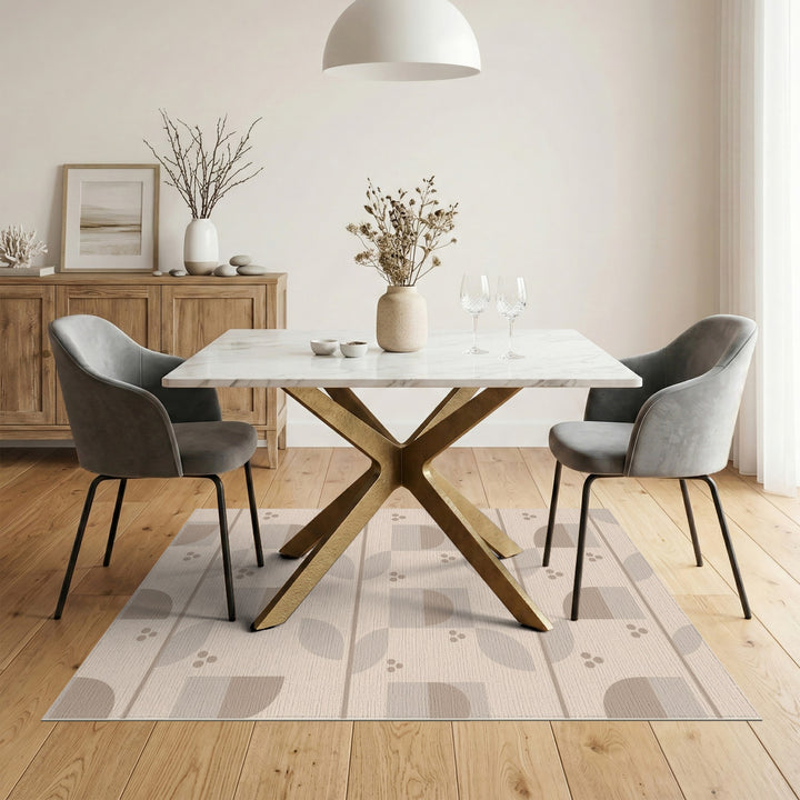 Beige Geometric Modern Area Rug