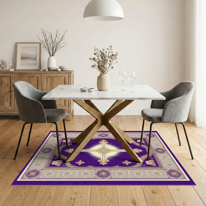 Purple Royal Cross Area Rug